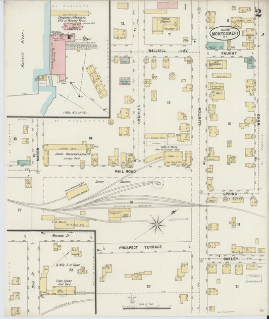 Sanborn Fire Insurance Map from Montgomery, Orange County, New York (1897), Sheet #0002 - Historic Sanborn Fire Insurance Map Print, vintage old map wall art, antique decor, genealogy gift, New York New York map