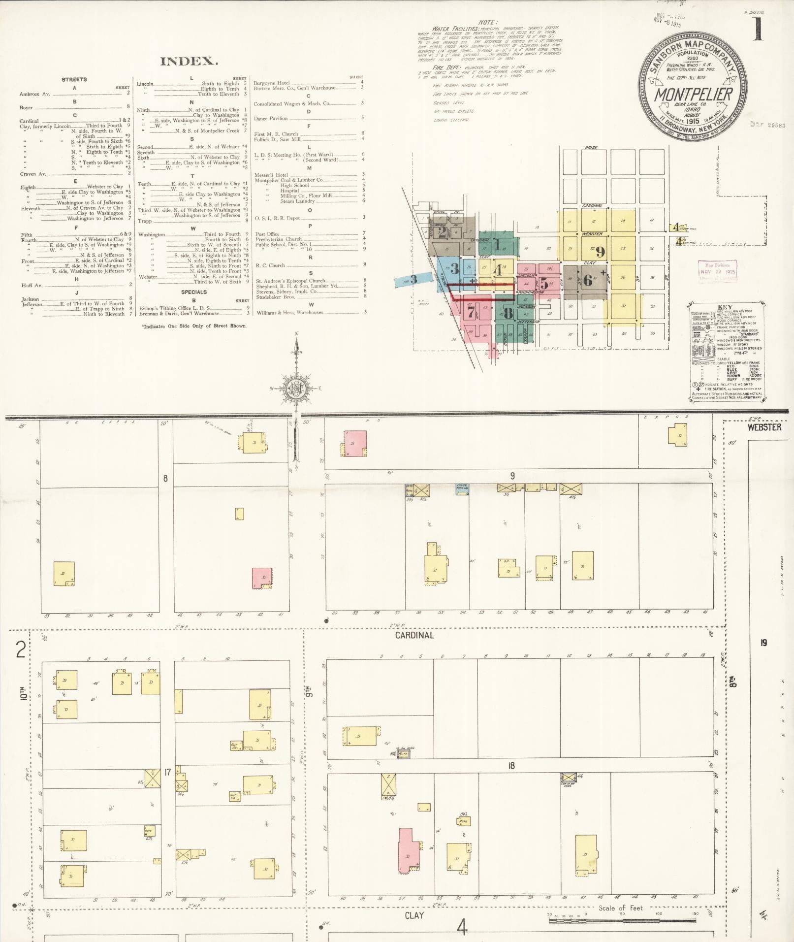 Sanborn Fire Insurance Map from Montpelier, Bear Lake County, Idaho. (1915) – Historic Sanborn Fire Insurance Map Print