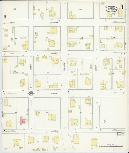 Sanborn Fire Insurance Map from Grenada, Grenada County, Mississippi (1913), Sheet #0004 - Complete Map Set gallery image, historic Sanborn map, vintage wall art, Mississippi Mississippi