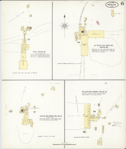 Sanborn Fire Insurance Map from Mercur, Toele County, Utah (1903), Sheet #0006 - Historic Sanborn Fire Insurance Map Print, vintage old map wall art, antique decor, genealogy gift, Utah Utah map