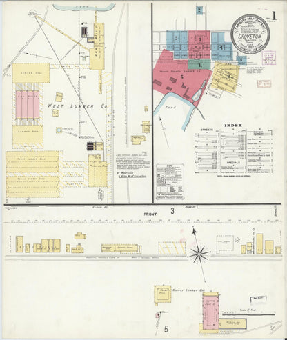 Sanborn Fire Insurance Map from Groveton, Trinity County, Texas (1907), Sheet #0001 - Complete Map Set gallery image, historic Sanborn map, vintage wall art, Texas Texas