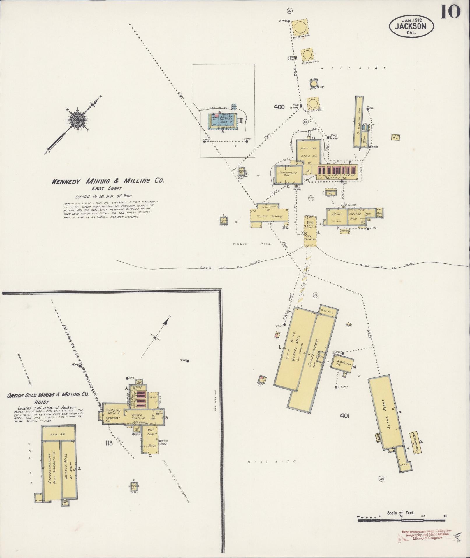 Sanborn Fire Insurance Map from Jackson, Amador County, California (1912), Sheet #0010 - Historic Sanborn Fire Insurance Map Print, vintage old map wall art, antique decor, genealogy gift, California California map