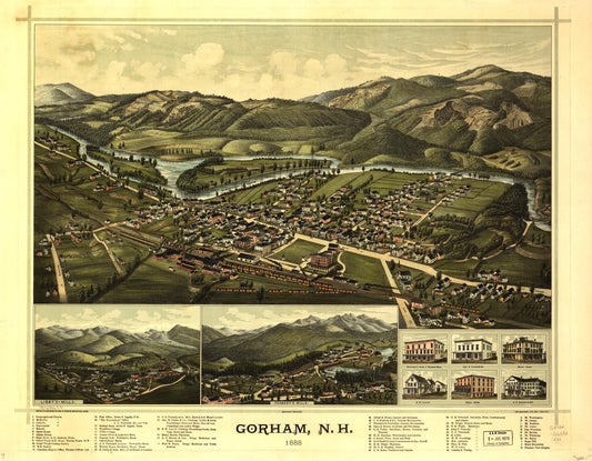 Gorham, N.H. 1888. (1888) – Historic Bird’s-Eye View Panorama Print