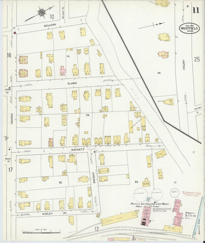 Sanborn Fire Insurance Map from Westfield, Hampden County, Massachusetts (1910), Sheet #0011 - Complete Map Set gallery image, historic Sanborn map, vintage wall art, Massachusetts Massachusetts