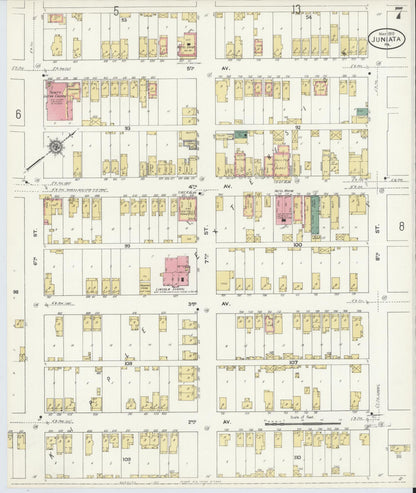 Sanborn Fire Insurance Map from Juniata, Blair County, Pennsylvania (1910), Sheet #0007 - Historic Sanborn Fire Insurance Map Print, vintage old map wall art, antique decor, genealogy gift, Pennsylvania Pennsylvania map