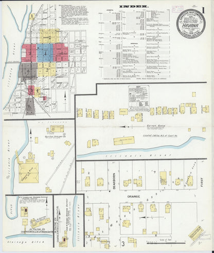 Sanborn Fire Insurance Map from Havana, Mason County, Illinois (1909), Sheet #0001 - Complete Map Set gallery image, historic Sanborn map, vintage wall art, Illinois Illinois