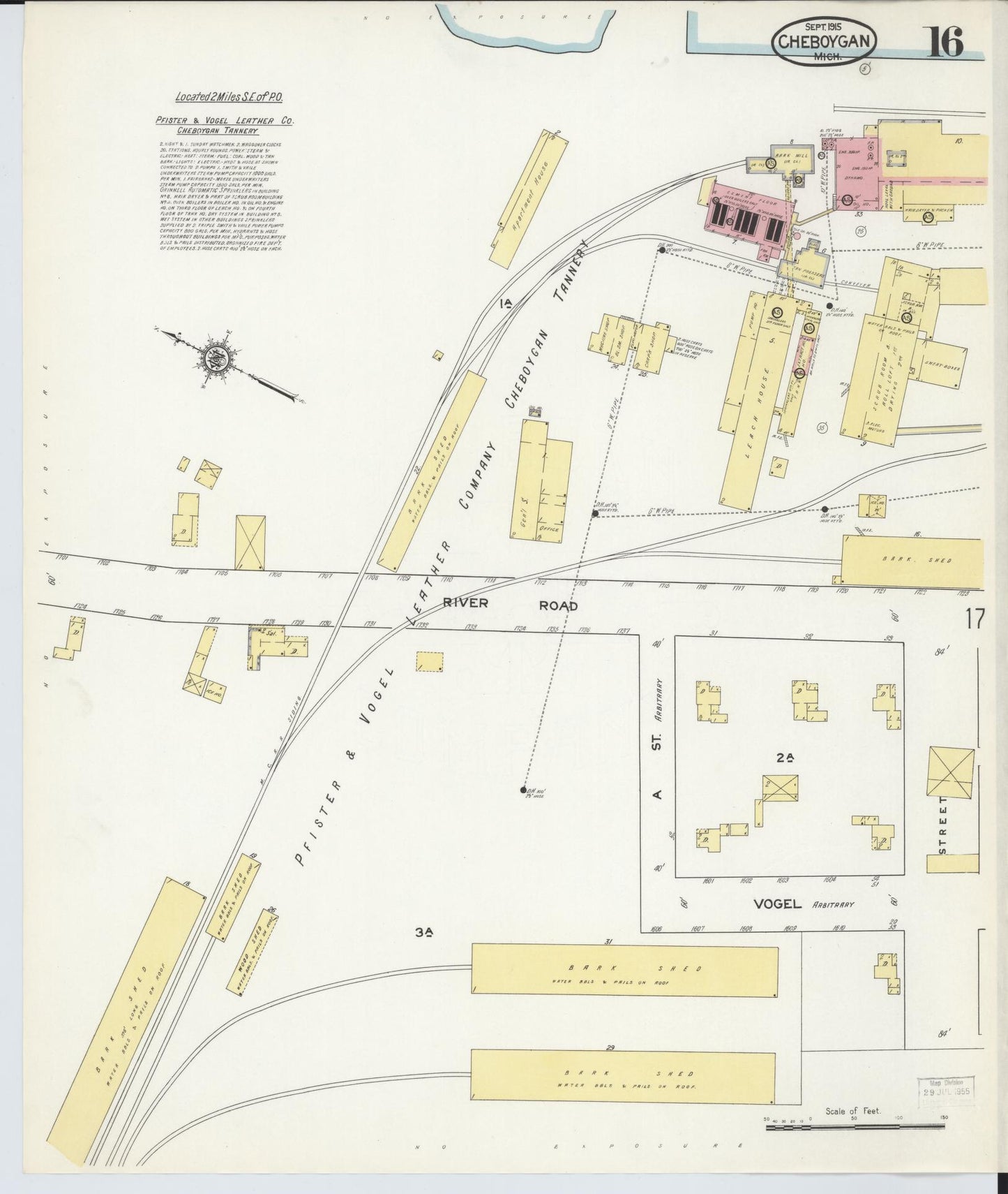 Sanborn Fire Insurance Map from Cheboygan, Cheboygan County, Michigan (1915), Sheet #0016 - Complete Map Set gallery image, historic Sanborn map, vintage wall art, Michigan Michigan