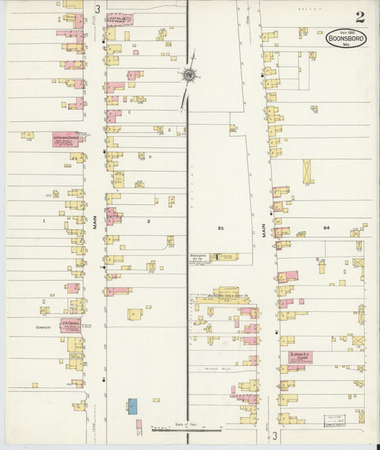 Washington, Maryland - 1910 - Sanborn Fire Insurance Map, Sheet #0002 - Historic Sanborn Fire Insurance Map Print, Washington Maryland 1910 0002 vintage old map wall art