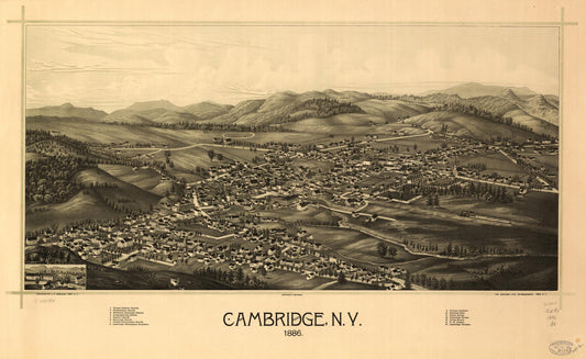 Cambridge, N.Y. 1886. (1886) – Historic Bird’s-Eye View Panorama Print