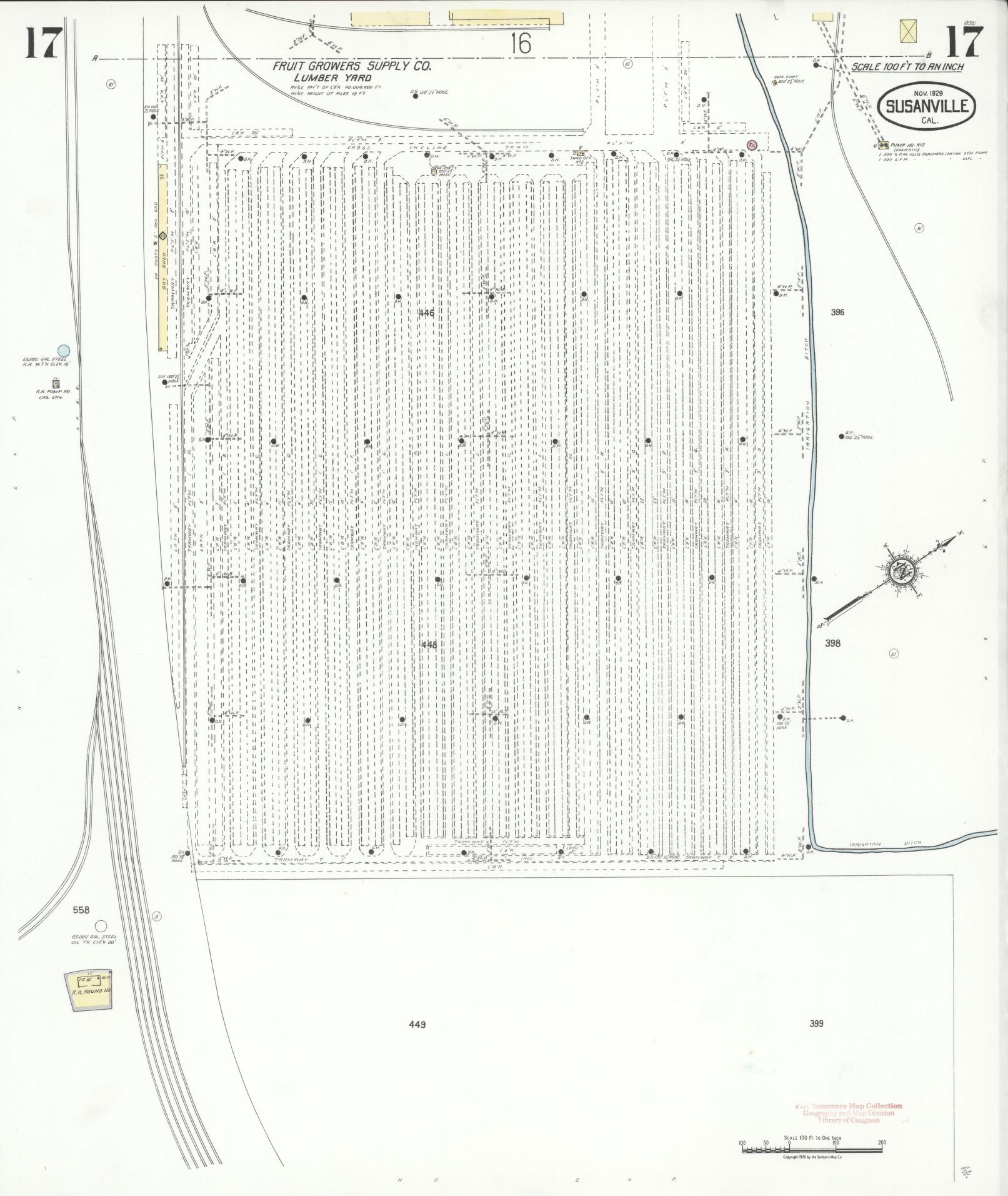 Sanborn Fire Insurance Map from Susanville, Lassen County, California (1929), Sheet #0017 - Complete Map Set gallery image, historic Sanborn map, vintage wall art, California California