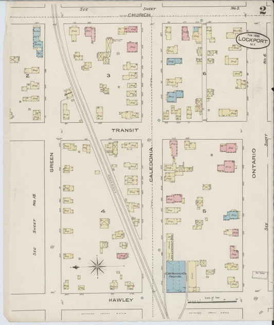 Sanborn Fire Insurance Map from Lockport, Niagara County, New York (1886), Sheet #0001 - Historic Sanborn Fire Insurance Map Print, vintage old map wall art, antique decor, genealogy gift, New York New York map