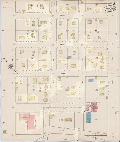 Sanborn Fire Insurance Map from Okanogan, Okanogan County, Washington (1945), Sheet #0002 - Complete Map Set gallery image, historic Sanborn map, vintage wall art, Washington Washington