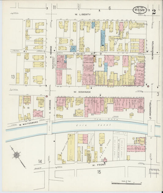 Sanborn Fire Insurance Map from Rome, Oneida County, New York (1914), Sheet #0002 - Historic Sanborn Fire Insurance Map Print, vintage old map wall art, antique decor, genealogy gift, New York New York map