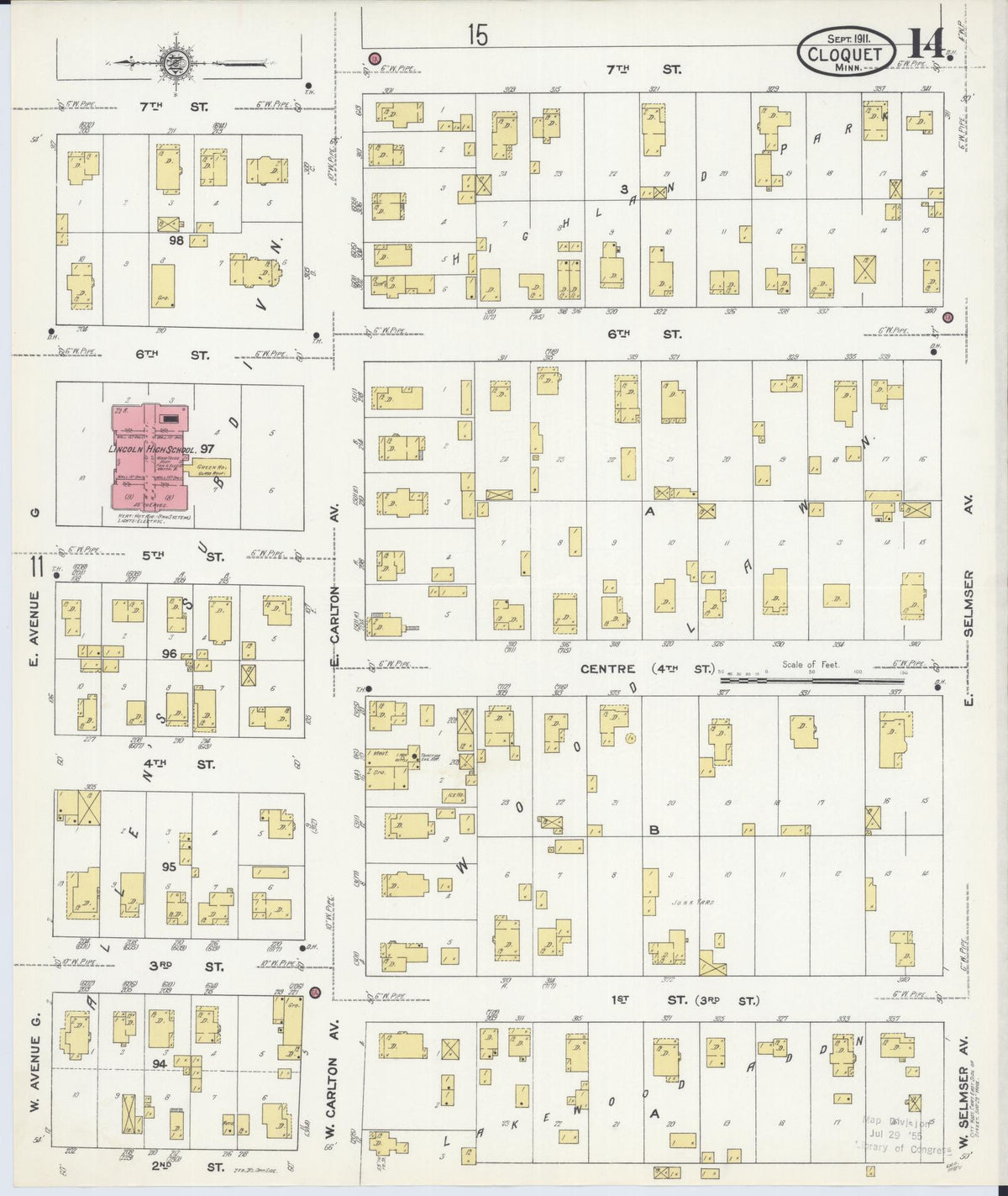 Sanborn Fire Insurance Map from Cloquet, Carlton County, Minnesota (1911), Sheet #0014 - Complete Map Set gallery image, historic Sanborn map, vintage wall art, Minnesota Minnesota