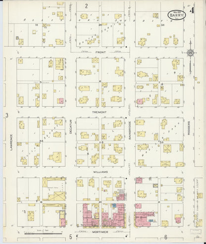 Sanborn Fire Insurance Map from Barry, Pike County, Illinois (1913), Sheet #0004 - Complete Map Set gallery image, historic Sanborn map, vintage wall art, Illinois Illinois