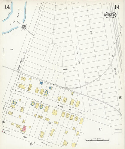 Sanborn Fire Insurance Map from Westville, Gloucester County, New Jersey (1926), Sheet #0014 - Complete Map Set gallery image, historic Sanborn map, vintage wall art, New Jersey New Jersey