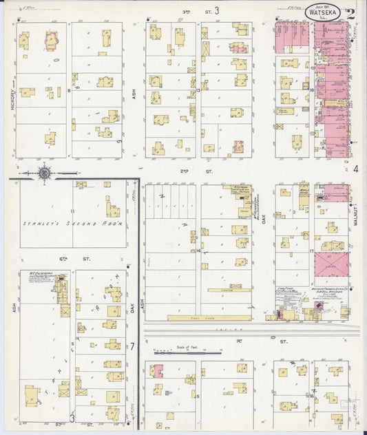 Sanborn Fire Insurance Map from Watseka, Iroquois County, Illinois (1911), Sheet #0002 - Historic Sanborn Fire Insurance Map Print, vintage old map wall art, antique decor, genealogy gift, Illinois Illinois map