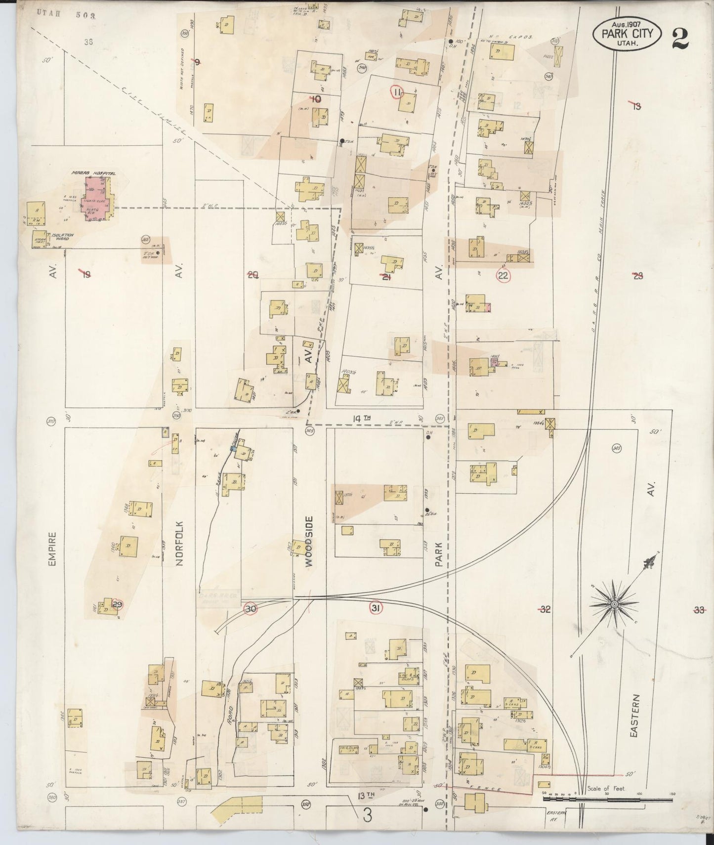 Sanborn Fire Insurance Map from Park City, Summit County, Utah (1940), Sheet #0002 - Historic Sanborn Fire Insurance Map Print, vintage old map wall art, antique decor, genealogy gift, Utah Utah map