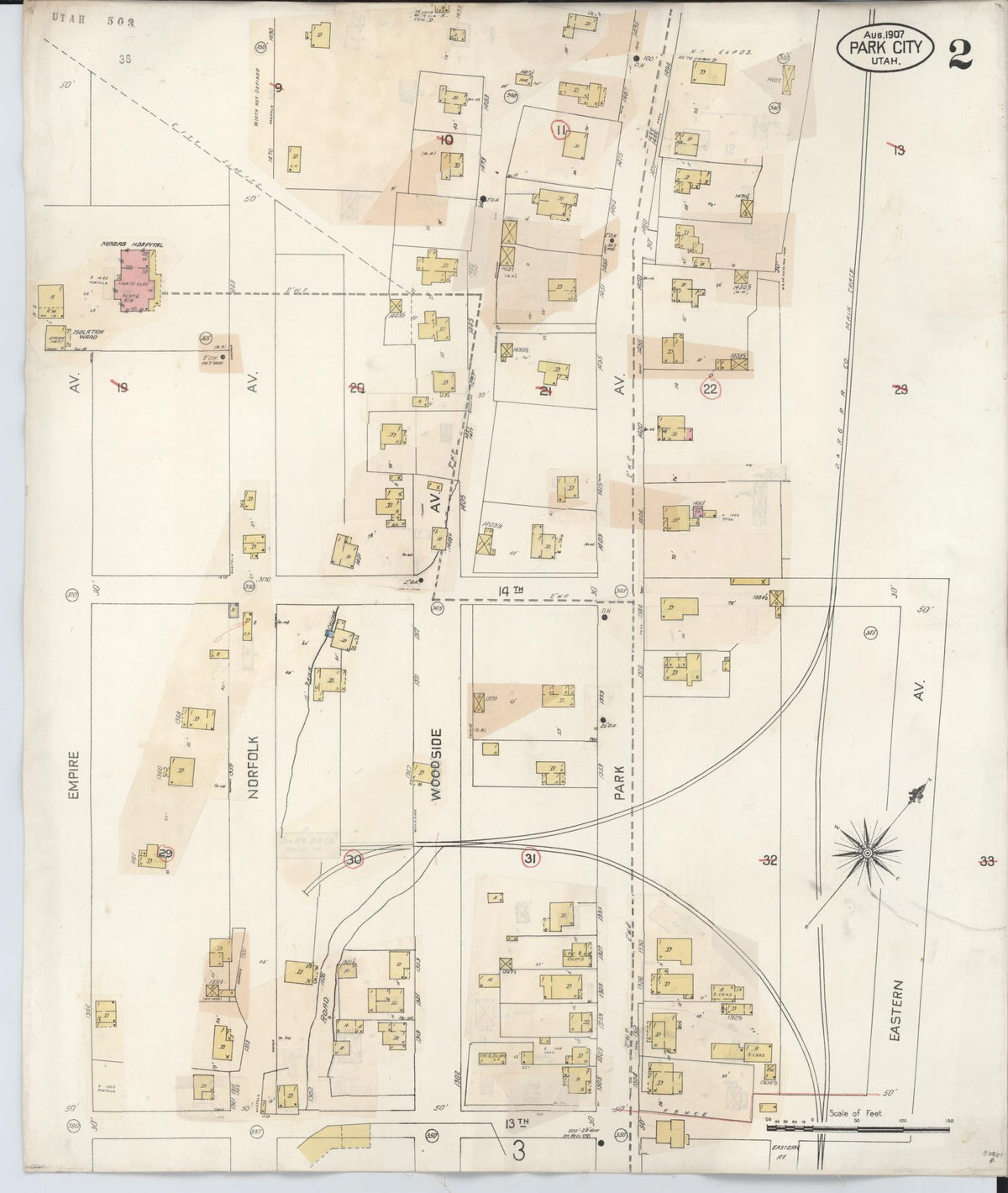 Sanborn Fire Insurance Map from Park City, Summit County, Utah (1940), Sheet #0002 - Historic Sanborn Fire Insurance Map Print, vintage old map wall art, antique decor, genealogy gift, Utah Utah map