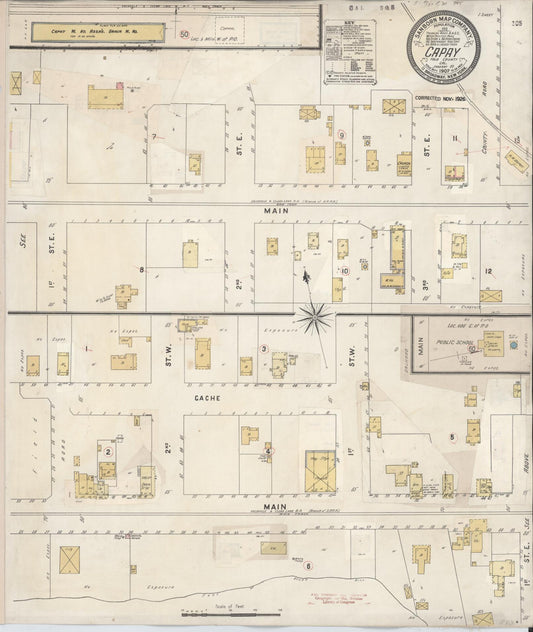 Sanborn Fire Insurance Map from Capay, Yolo County, California (1926), Sheet #0001 - Historic Sanborn Fire Insurance Map Print, vintage old map wall art, antique decor, genealogy gift, California California map