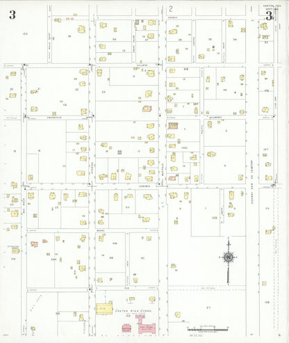 Sanborn Fire Insurance Map from Canton, Van Zandt County, Texas (1941), Sheet #0003 - Complete Map Set gallery image, historic Sanborn map, vintage wall art, Texas Texas