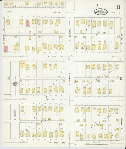 Sanborn Fire Insurance Map from Coffeyville, Montgomery County, Kansas (1913), Sheet #0011 - Complete Map Set gallery image, historic Sanborn map, vintage wall art, Kansas Kansas