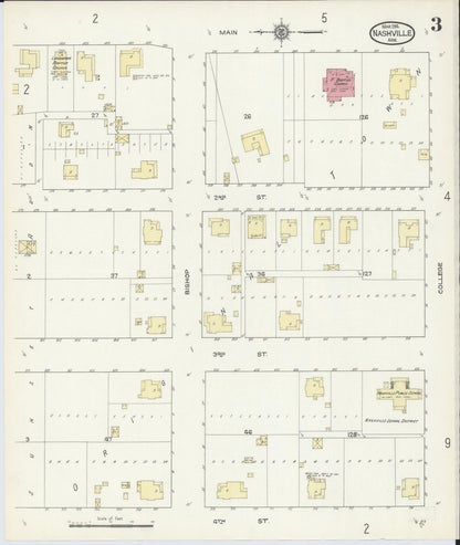 Sanborn Fire Insurance Map from Nashville, Howard County, Arkansas (1914), Sheet #0003 - Complete Map Set gallery image, historic Sanborn map, vintage wall art, Arkansas Arkansas