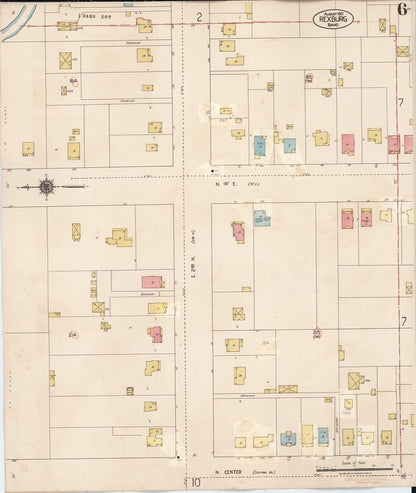 Sanborn Fire Insurance Map from Rexburg, Madison County, Idaho (1943), Sheet #0006 - Complete Map Set gallery image, historic Sanborn map, vintage wall art, Idaho Idaho
