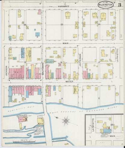 Sanborn Fire Insurance Map from Wilmington, Will County, Illinois (1892), Sheet #0003 - Complete Map Set gallery image, historic Sanborn map, vintage wall art, Illinois Illinois