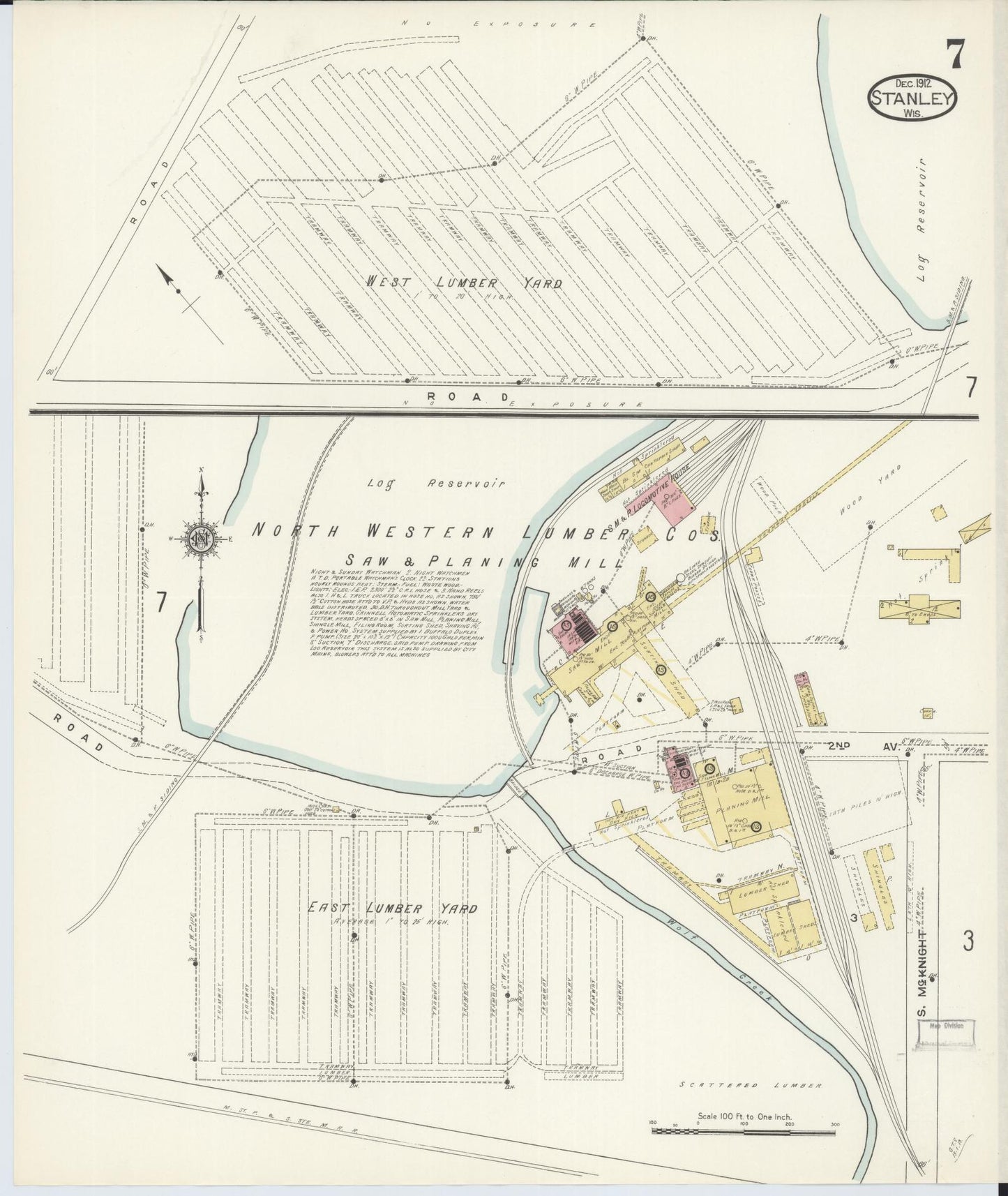 Sanborn Fire Insurance Map from Stanley, Chippewa County, Wisconsin (1912), Sheet #0007 - Complete Map Set gallery image, historic Sanborn map, vintage wall art, Wisconsin Wisconsin