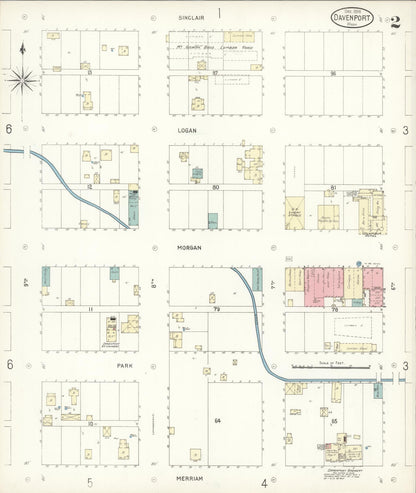 Sanborn Fire Insurance Map from Davenport, Lincoln County, Washington (1898), Sheet #0002 - Complete Map Set gallery image, historic Sanborn map, vintage wall art, Washington Washington