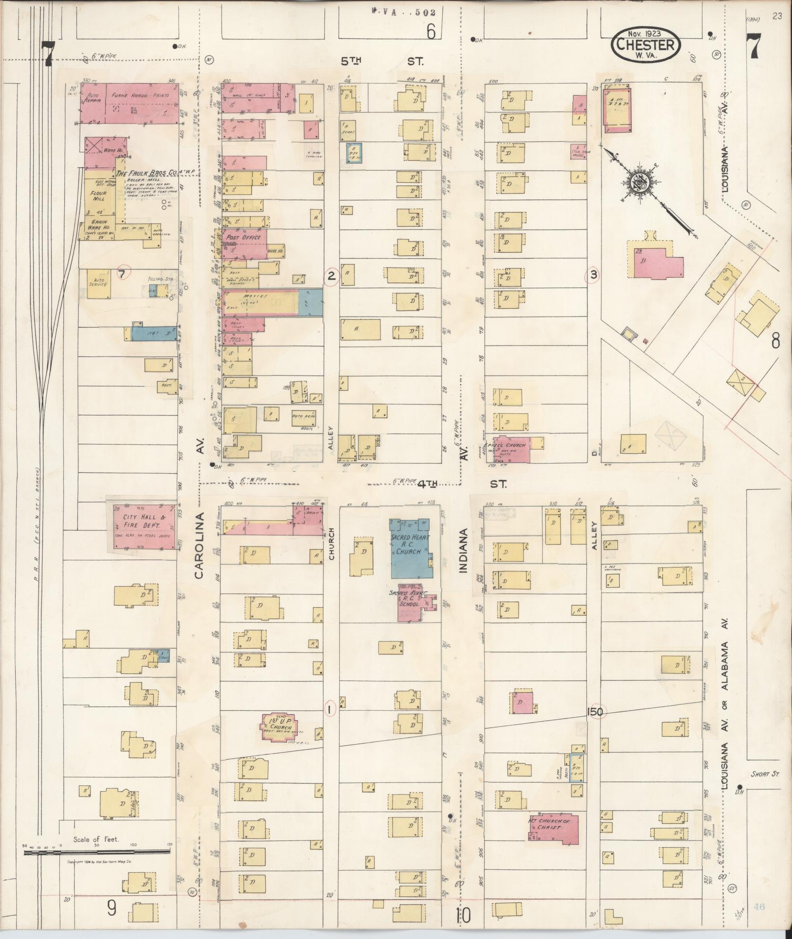 Sanborn Fire Insurance Map from Chester, Hancock County, West Virginia (1942), Sheet #0007 - Complete Map Set gallery image, historic Sanborn map, vintage wall art, West Virginia West Virginia