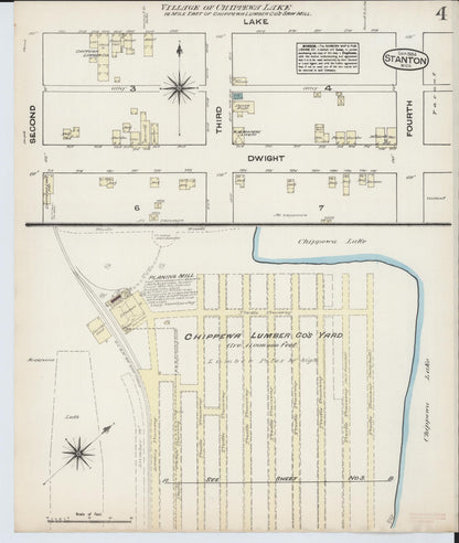 Sanborn Fire Insurance Map from Stanton, Montcalm County, Michigan (1884), Sheet #0004 - Historic Sanborn Fire Insurance Map Print, vintage old map wall art, antique decor, genealogy gift, Michigan Michigan map