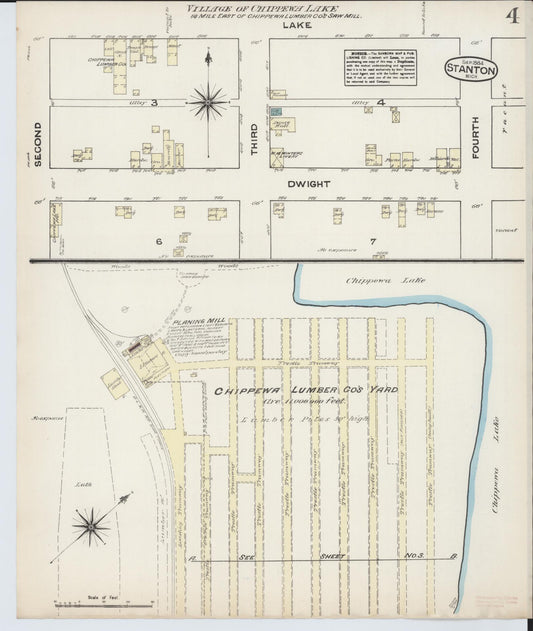 Sanborn Fire Insurance Map from Stanton, Montcalm County, Michigan (1884), Sheet #0004 - Historic Sanborn Fire Insurance Map Print, vintage old map wall art, antique decor, genealogy gift, Michigan Michigan map