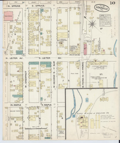 Sanborn Fire Insurance Map from Leadville, Lake County, Colorado (1883), Sheet #0010 - Complete Map Set gallery image, historic Sanborn map, vintage wall art, Colorado Colorado
