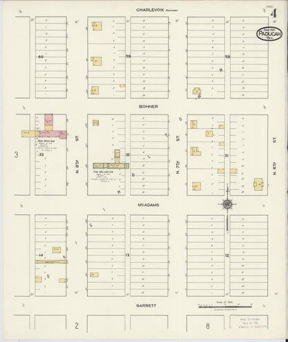 Sanborn Fire Insurance Map from Paducah, Cottle County, Texas (1921), Sheet #0004 - Complete Map Set gallery image, historic Sanborn map, vintage wall art, Texas Texas