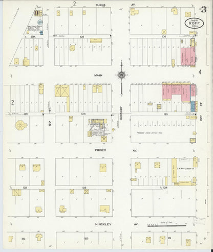 Sanborn Fire Insurance Map from Roff, Pontotoc County, Oklahoma (1911), Sheet #0003 - Complete Map Set gallery image, historic Sanborn map, vintage wall art, Oklahoma Oklahoma