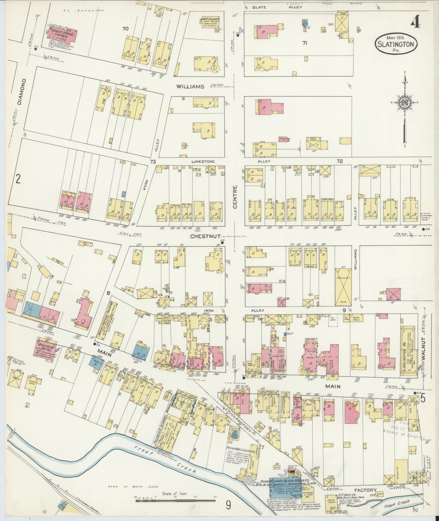 Sanborn Fire Insurance Map from Slatington, Lehigh County, Pennsylvania (1913), Sheet #0004 - Complete Map Set gallery image, historic Sanborn map, vintage wall art, Pennsylvania Pennsylvania