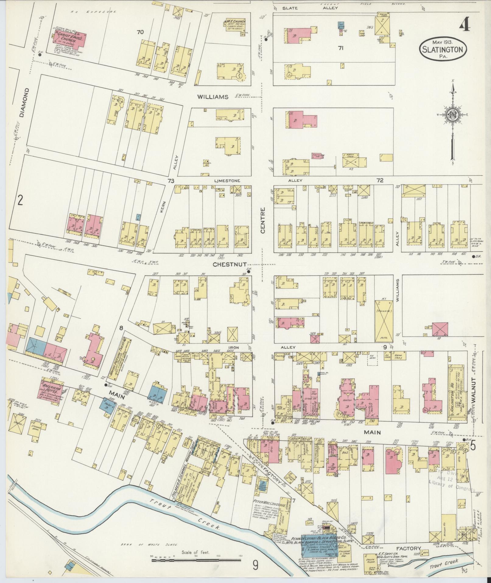 Sanborn Fire Insurance Map from Slatington, Lehigh County, Pennsylvania (1913), Sheet #0004 - Complete Map Set gallery image, historic Sanborn map, vintage wall art, Pennsylvania Pennsylvania