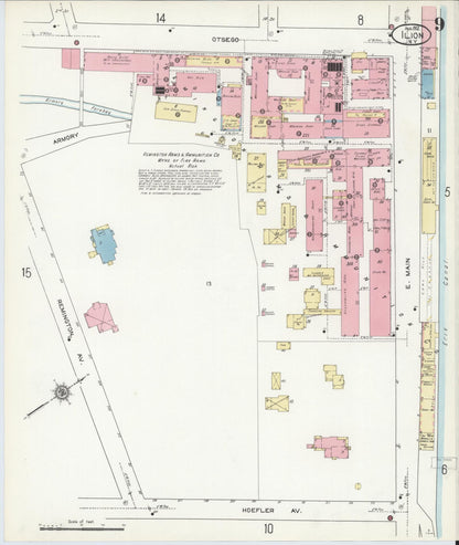 Sanborn Fire Insurance Map from Ilion, Herkimer County, New York (1912), Sheet #0009 - Complete Map Set gallery image, historic Sanborn map, vintage wall art, New York New York