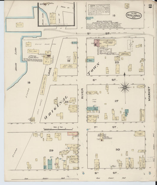 Sanborn Fire Insurance Map from Holland, Ottawa County, Michigan (1883), Sheet #0002 - Historic Sanborn Fire Insurance Map Print, vintage old map wall art, antique decor, genealogy gift, Michigan Michigan map