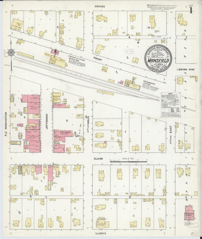 Sanborn Fire Insurance Map from Mansfield, Piatt County, Illinois (1911), Sheet #0001 - Complete Map Set gallery image, historic Sanborn map, vintage wall art, Illinois Illinois