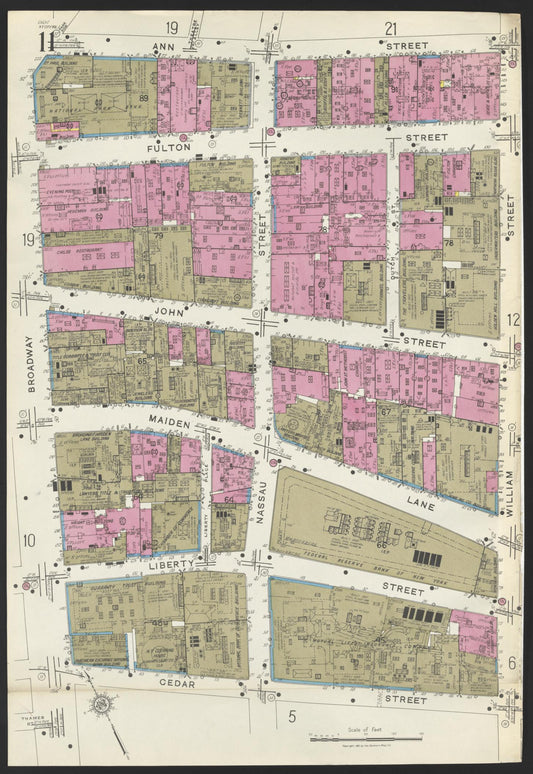 Sanborn Fire Insurance Map from New York, Bronx, Manhattan, New York (1923), Sheet #0011 - Historic Sanborn Fire Insurance Map Print, vintage old map wall art, antique decor, genealogy gift, New York New York map