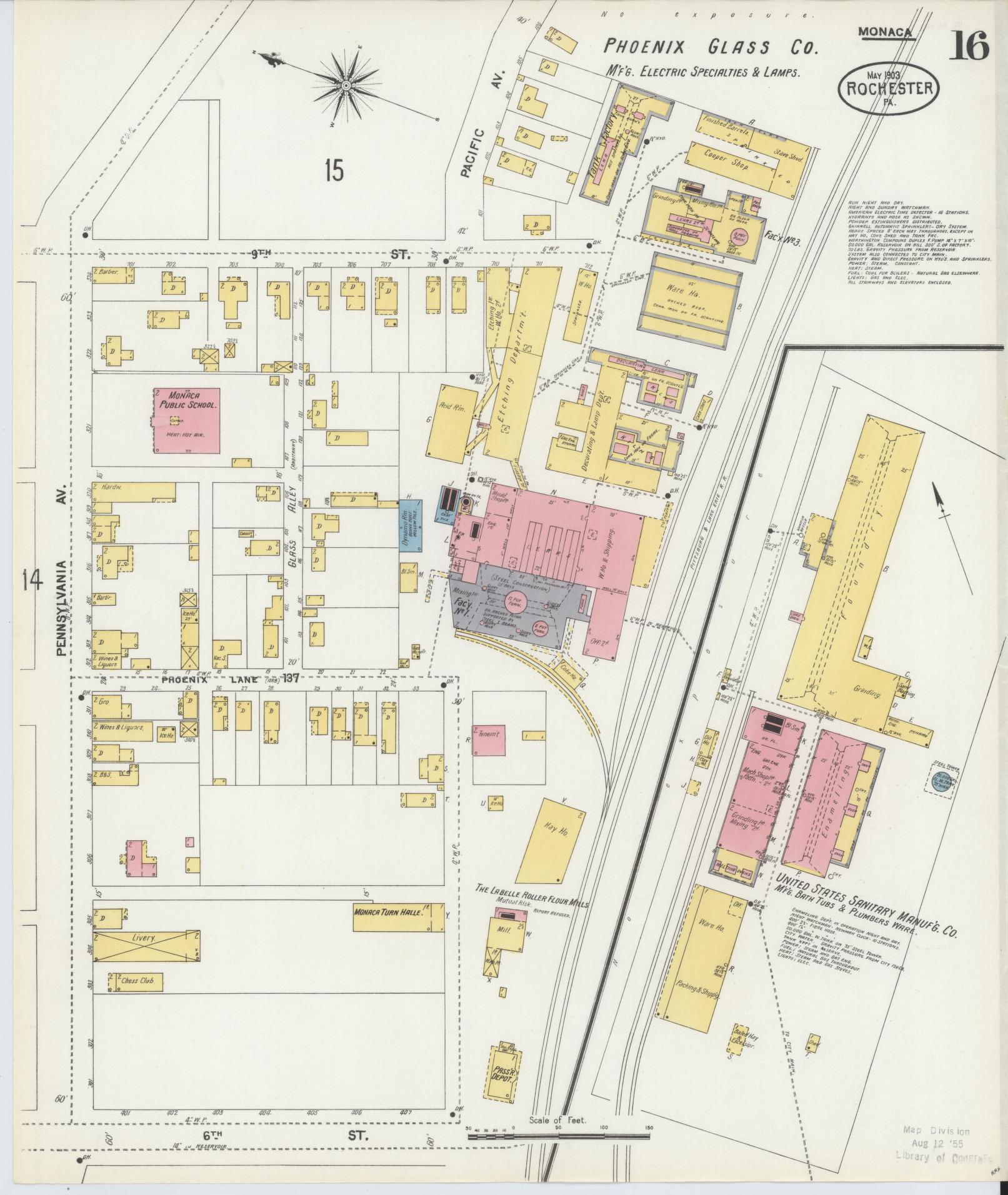 Sanborn Fire Insurance Map from Rochester, Beaver County, Pennsylvania (1903), Sheet #0016 - Complete Map Set gallery image, historic Sanborn map, vintage wall art, Pennsylvania Pennsylvania