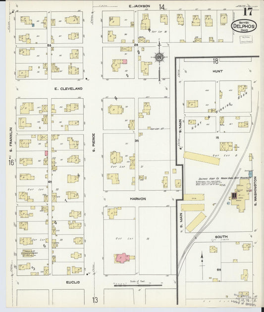 Sanborn Fire Insurance Map from Delphos, Van Wert And Allen Counties, Ohio (1911), Sheet #0017 - Historic Sanborn Fire Insurance Map Print, vintage old map wall art, antique decor, genealogy gift, Ohio Ohio map