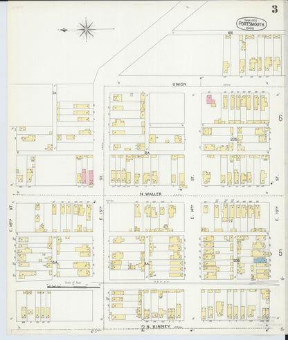 Sanborn Fire Insurance Map from Portsmouth, Scioto County, Ohio (1904), Sheet #0003 - Historic Sanborn Fire Insurance Map Print, vintage old map wall art, antique decor, genealogy gift, Ohio Ohio map
