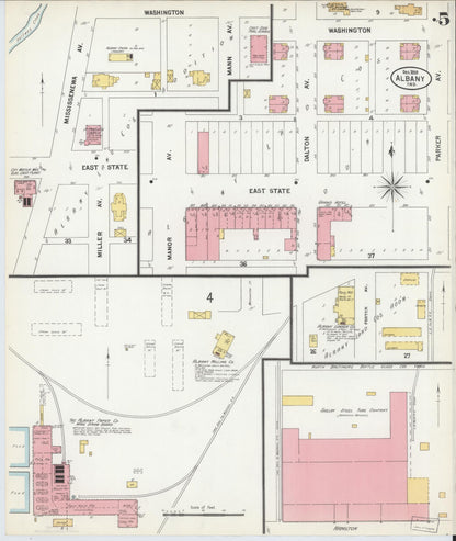 Sanborn Fire Insurance Map from Albany, Delaware County, Indiana (1899), Sheet #0005 - Historic Sanborn Fire Insurance Map Print, vintage old map wall art, antique decor, genealogy gift, Indiana Indiana map