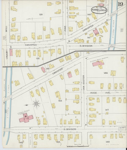 Sanborn Fire Insurance Map from Hornell, Steuben County, New York (1893), Sheet #0019 - Complete Map Set gallery image, historic Sanborn map, vintage wall art, New York New York