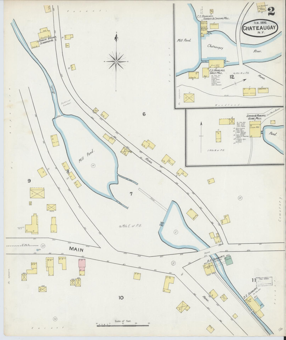 Sanborn Fire Insurance Map from Chateaugay, Franklin County, New York (1892), Sheet #0002 - Complete Map Set gallery image, historic Sanborn map, vintage wall art, New York New York