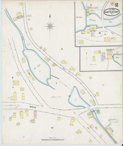 Sanborn Fire Insurance Map from Chateaugay, Franklin County, New York (1892), Sheet #0002 - Complete Map Set gallery image, historic Sanborn map, vintage wall art, New York New York
